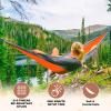 SZHLUX Camping Hammock Double & Single Portable Hammocks with 2 Tree Straps, Great for Hiking,Backpacking,Hunting,Outdoor,Beach,Camping,Orange / Grey view 4