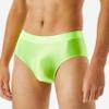 Daenrui Men Shiny Oil Silk Low Rise Pouch Underwear Elastic Bikini Briefs Swimwear Underpants Panties Fluorescent Green Medium view 2
