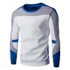 Men's Novelty Contrast Crewneck Sweatshirt Patchwork Long Sleeve Sports Casual Pullover Soft Fall Winter Sweatshirt (White,X-Small) view 1