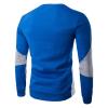 Men's Novelty Contrast Crewneck Sweatshirt Patchwork Long Sleeve Sports Casual Pullover Soft Fall Winter Sweatshirt (White,X-Small) view 2