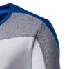 Men's Novelty Contrast Crewneck Sweatshirt Patchwork Long Sleeve Sports Casual Pullover Soft Fall Winter Sweatshirt (White,X-Small) view 3