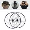 29" Mountain Bike Wheelsets Rim MTB Bicycle Wheelset Carbon Hub Classic Aluminum Alloy Mountain Bike Front & Rear Wheels Wheelset for 7/8/9/10/11/12S Cassette (Dazzle Colour Flower Drum) view 3