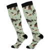 Wusikd Pinto Horses Compression Socks for Women and Men Circulation Green Long Socks for Athletic Running 1 view 1