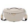 Eslcorri Crossbody Bags for Women - Fashion Sling Purse Shoulder Bag Fanny Pack Leather Casual Chest Bum Bag with Adjustable Wide Strap for Workout Traveling Running Shopping - off white view 1