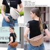 Eslcorri Crossbody Bags for Women - Fashion Sling Purse Shoulder Bag Fanny Pack Leather Casual Chest Bum Bag with Adjustable Wide Strap for Workout Traveling Running Shopping - off white view 2