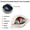 Eslcorri Crossbody Bags for Women - Fashion Sling Purse Shoulder Bag Fanny Pack Leather Casual Chest Bum Bag with Adjustable Wide Strap for Workout Traveling Running Shopping - off white view 4