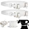 Jecery 2 Pcs Katana Sword Holder Leather Halloween Sheath Scabbard Belt Adjustable Holster Belt Two Buckle Sword Leather(White) view 1