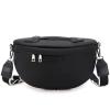 Eslcorri Crossbody Bags for Women - Fashion Sling Purse Shoulder Bag Fanny Pack Leather Causal Chest Bum Bag with Adjustable Wide Strap for Workout Traveling Running Shopping - Black view 1