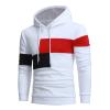 DGHM-JLMY Men's Fashion Color Matching Hoodie Drawstring Hooded Color Block Hoody Slim Fit Hoodie Stitching Color Sweatshirt (White,Medium) view 2
