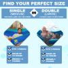 SZHLUX Camping Hammock Double & Single Portable Hammocks with 2 Tree Straps, Great for Hiking,Backpacking,Hunting,Outdoor,Beach,Camping,Dark Blue / Sky Blue view 2