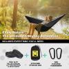 SZHLUX Camping Hammock Double & Single Portable Hammocks with 2 Tree Straps and Attached Carry Bag,Great for Outdoor,Indoor,Beach,Camping,Black & Grey, Large view 3