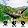 SZHLUX Camping Hammock Double & Single Portable Hammocks with 2 Tree Straps and Attached Carry Bag,Great for Outdoor,Indoor,Beach,Camping,Black & Grey, Large view 4
