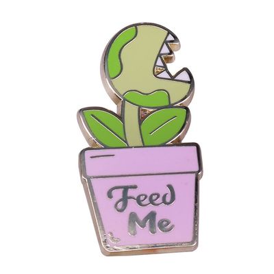 Feed Me Venus Flytrap Enamel Pin Cartoon Fun Potted Plant Badge Lapel Badges ackets Jeans Accessories Jewelry Gift For Friend Men Women kids
