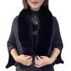 Duirubeo Ladies Knitted Loose Thickened Shawl Coat, Softies Fur Shawls and Wraps for Weddings Evening Dresses, Faux Fur Shawl Cape (C - Black) view 1