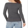 Amazon Essentials Sweater for Women, Long Sleeve Slim-Fit Rib Scoop Neck (Available in Plus Size), Pack of 2, Black/Charcoal Heather, Medium view 3