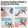 Fishing Rod Repair Kit, Ceramic Eyelet Inserts Replacement Kit with Fishing Rod Epoxy Glue view 2