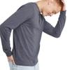 Hanes ComfortBlend Hanes Originals Men's Tri-Blend Long Sleeve Henley, Athletic Navy PE Heather, Large view 3