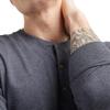 Hanes ComfortBlend Hanes Originals Men's Tri-Blend Long Sleeve Henley, Athletic Navy PE Heather, Large view 4