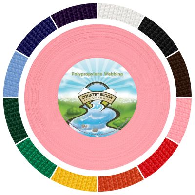 Country Brook Design - 1/2 Inch Lightweight Polypropylene (Polypro) Webbing for Outdoors, Crafting & DIY (Pastel Pink, 50 Yards)