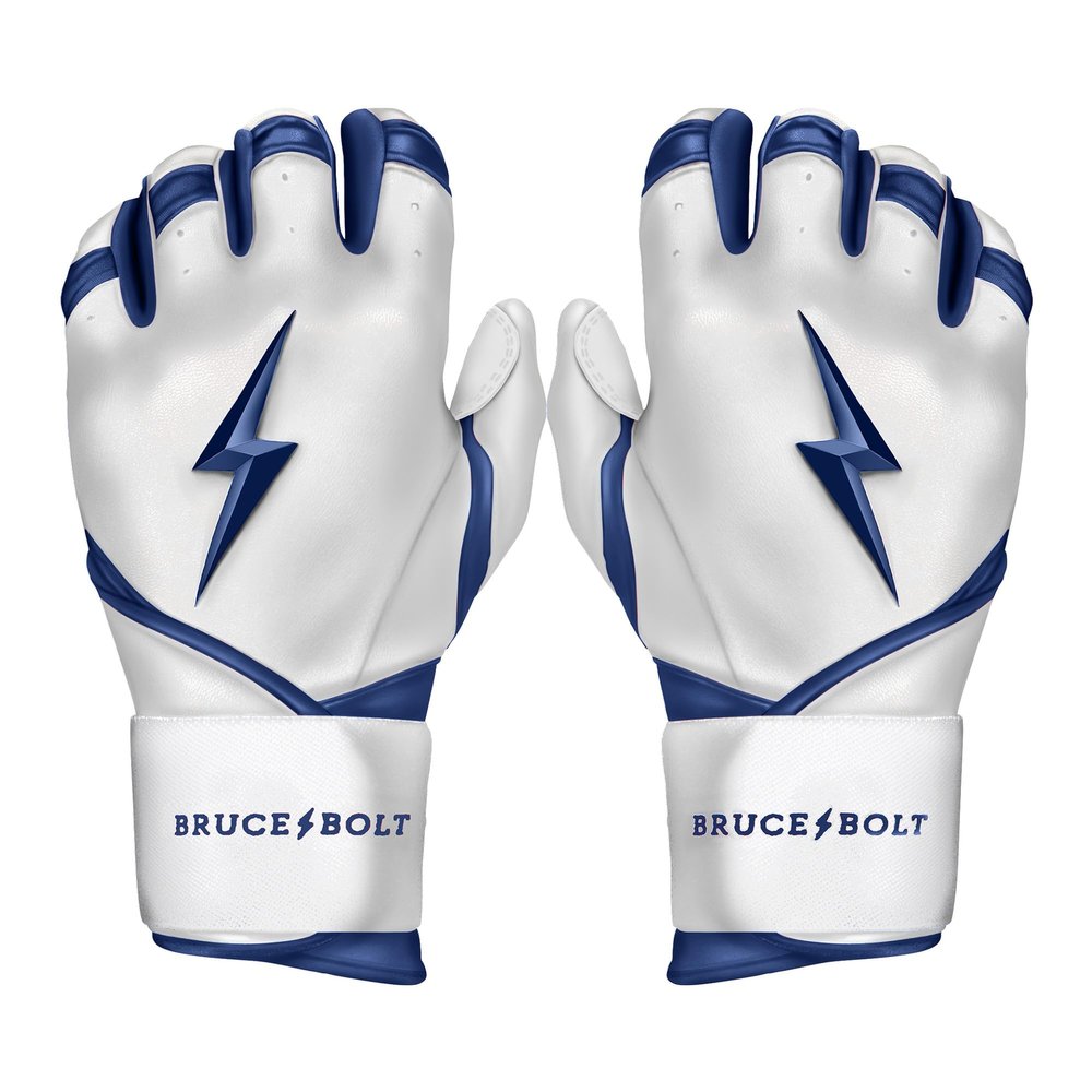 BRUCE BOLT Chrome Series Long Cuff Navy Batting Glove - Navy XXLarge