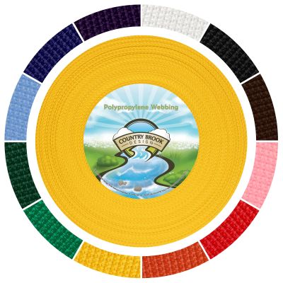 Country Brook Design - 1/2 Inch Lightweight Polypropylene (Polypro) Webbing for Outdoors, Crafting & DIY (Yellow, 25 Yards)