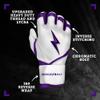 BRUCE BOLT Chrome Series Long Cuff Purple Batting Glove - Purple Small view 2