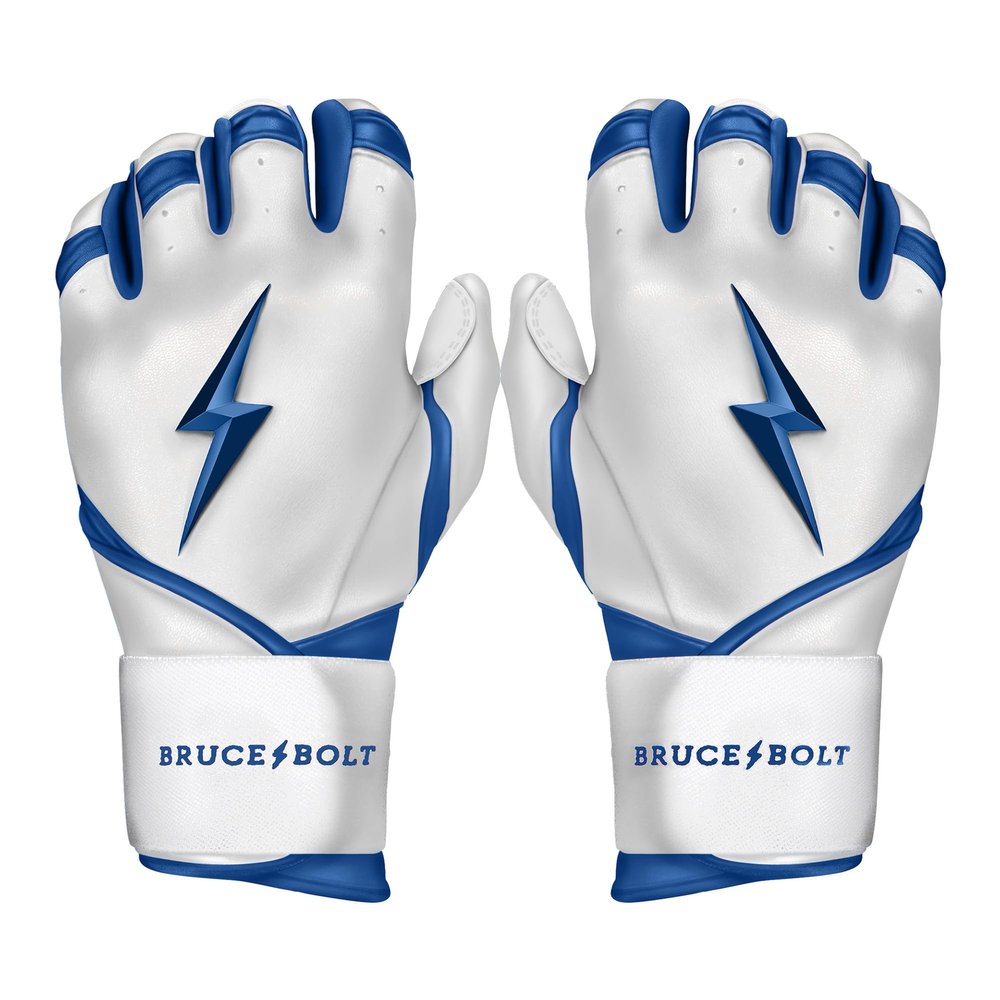 BRUCE BOLT Chrome Series Long Cuff Royal Batting Glove - Royal XXLarge