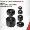 Lifeline Fitness 455 Pound Olympic Weight Set - Commercial Grade, Rubber Coated Olympic Grip Weight Plates - Designed for Olympic Barbells - Perfect Home Gym Workout Set view 2