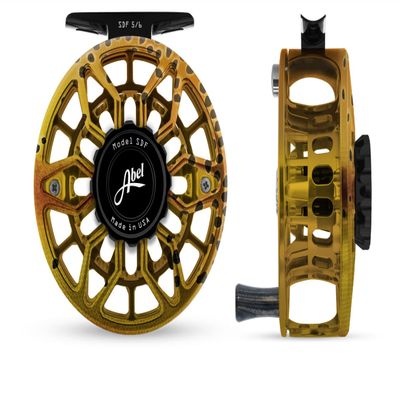 ABEL SDF Fly Reel Ported - Native Cutthroat-Black Knob 5/6 WT with Ebony Handle