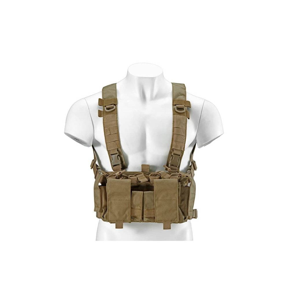 Lancer Tactical Buckle Up Lightweight Chest Rig (US, Alpha, One Size, Regular, Regular, Tan)