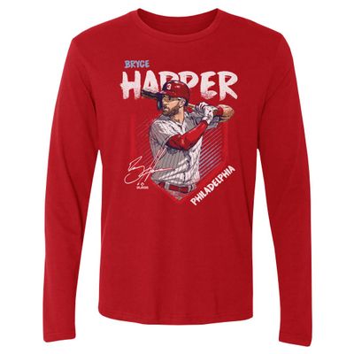 500 LEVEL Bryce Harper Long Sleeve Tee (Long Sleeve, XX-Large, Red) - Bryce Harper Philadelphia Base WHT