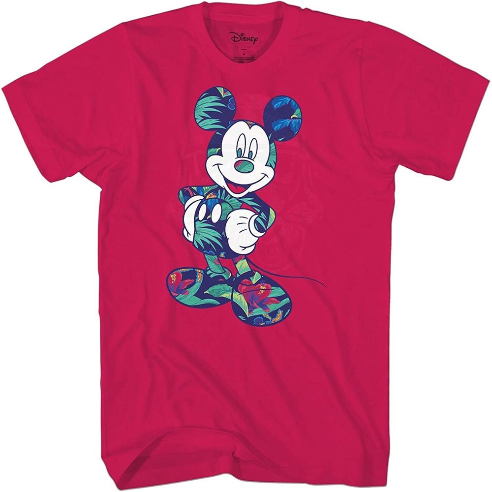 Disney Mickey Mouse Tropical Wash Disneyland World Tee Funny Humor Adult Mens Graphic T-Shirt Apparel (Premium Amethyst, Large)