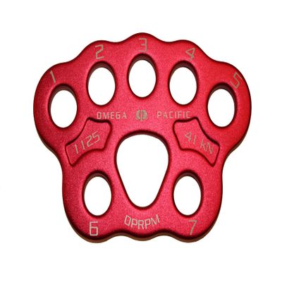 Omega Pacific 7 Hole Medium Rigging Plate - Firefighting and Climbing Equipment, Multi-Point Bear Paw Design, 40 kN, 6.22 x 3.93 inches - Certification: NFPA 2500 (1983), 2022 ED General Use