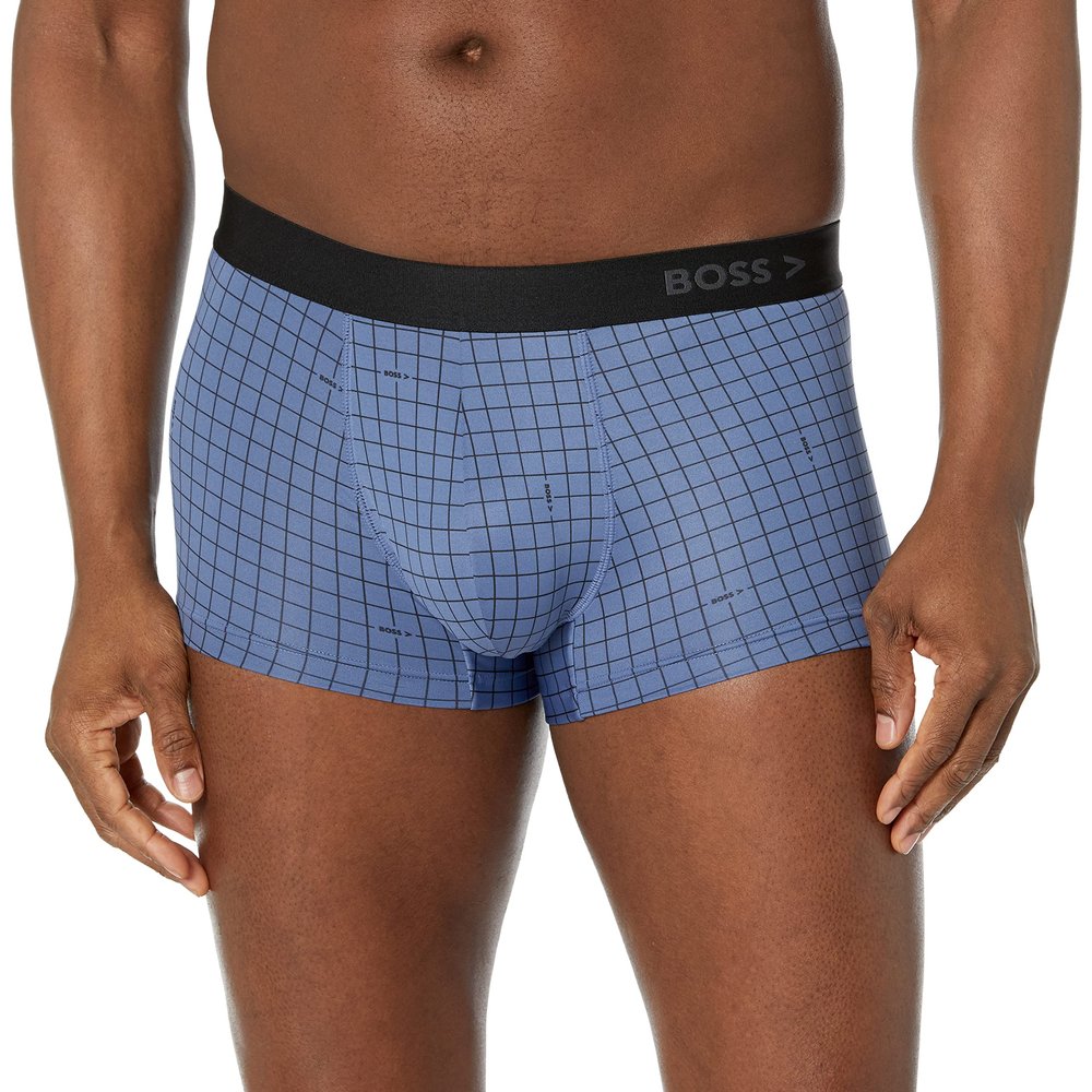 BOSS Plaid Exposed Waitband Logo Trunk
