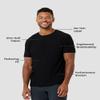 INTO THE AM Athletic Workout Shirts for Men Fitted Gym Sports Running Fitness Dry Fit Logo Tees (Black, Small) view 3
