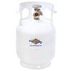 Flame King YSN5LB-GAUGE 5lb Steel Propane Tank Cylinder with Gauge and OPD Valves for Grills and BBQs, Camping, Fishing, & Outdoor Activities, White view 1
