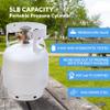 Flame King YSN5LB-GAUGE 5lb Steel Propane Tank Cylinder with Gauge and OPD Valves for Grills and BBQs, Camping, Fishing, & Outdoor Activities, White view 2
