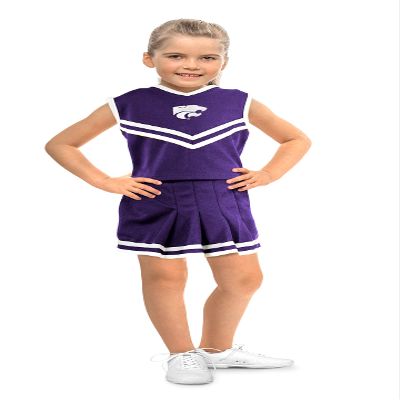 Little King NCAA Toddler/Youth Girls Team 2 Piece Cheer Dress-Kansas State-2T