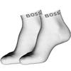 BOSS Mens 2-pair Bold Logo Cotton Short Socks, Marshmellow White, 7-13 US view 1