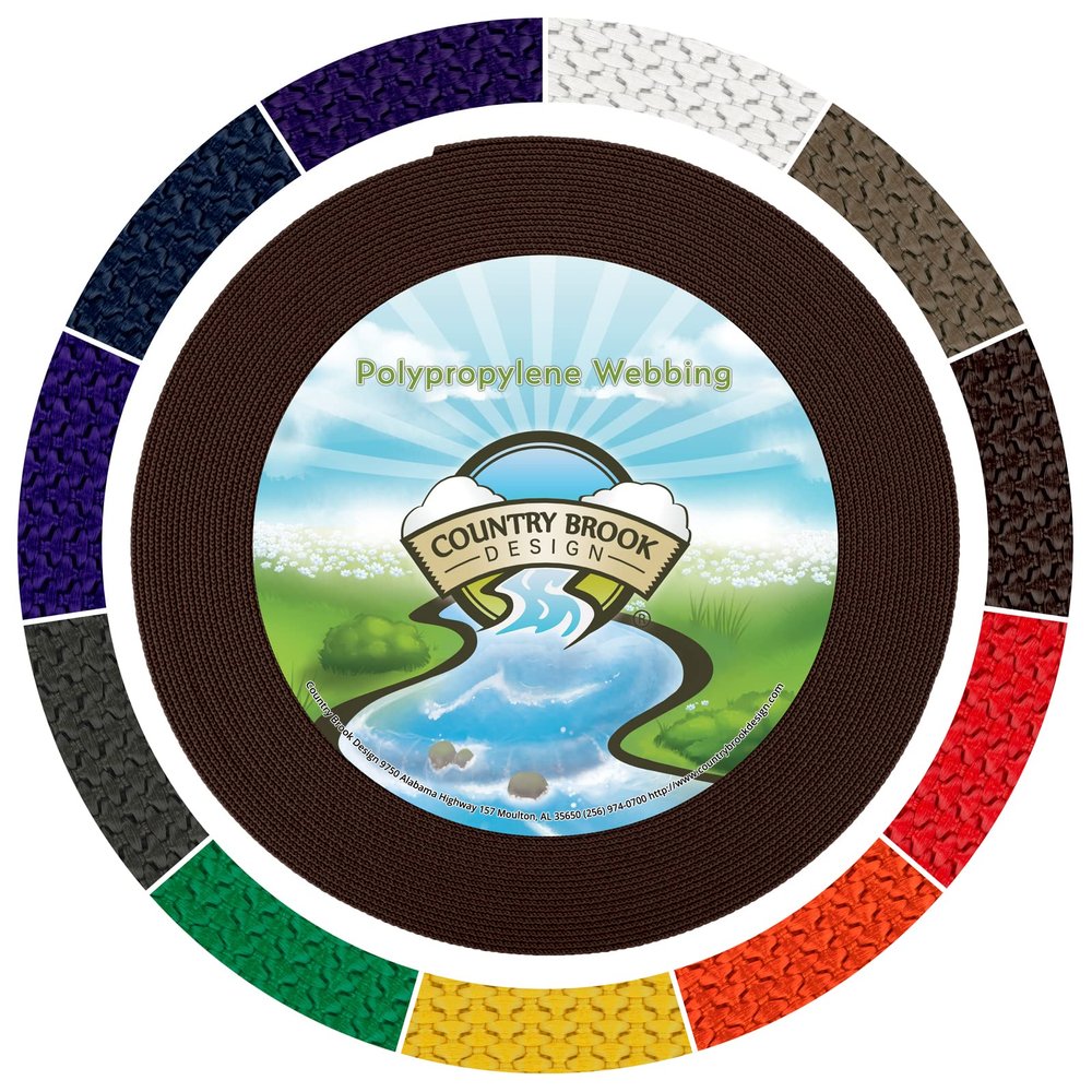 Country Brook Design - 1" Heavy Polypropylene Webbing Strap - 700 LB Tensile Strength - Soft & Flexible, Versatile Strap for Outdoor Use - 25 Yards, Brown