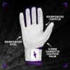 BRUCE BOLT Chrome Series Long Cuff Purple Batting Glove - Purple Youth Medium view 3