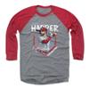 500 LEVEL Bryce Harper 3/4 Sleeve T-Shirt (Baseball Tee, XXX-Large, Red/Heather Gray) - Bryce Harper Philadelphia Base WHT view 1