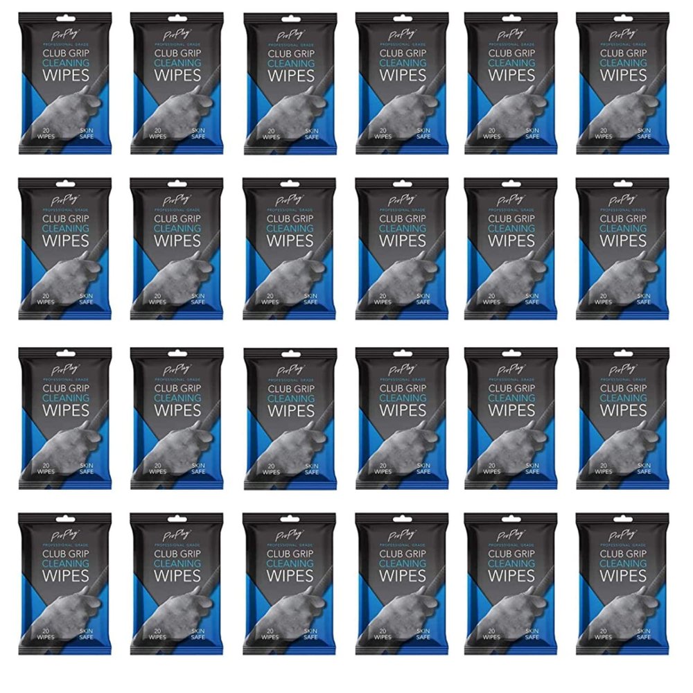 ProPlay Club Grip Cleaning Wipes | Powerful Cleaner Removes Grime, Dirt, and Sweat | Restore Tackiness of Golf Club Grips | Convenient, Resealable Pack - Unscented 24 Pack