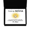 para mi Novia, la luz no existe si no me alumbras con tu presencia, Regalo para Novia - Pendiente, Collar nudo de Amor oro view 1