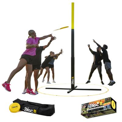 Disc It Indoor & Outdoor Team Game  Original Flying Disc Toss Sport - Fun For Events & Gatherings - Play At The Beach, Backyard, Park, Tailgates - Quick Easy 3 Minute Setup  For All Ages