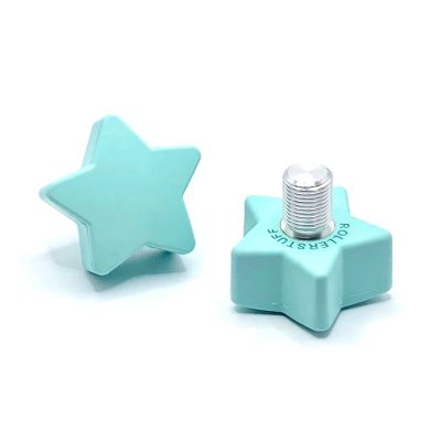 ROLLERSTUFF Twinkle Toes Star Toe Stops, EA-Star Egg Aqua (Pair)