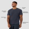 INTO THE AM Athletic Workout Shirts for Men Fitted Gym Sports Running Fitness Dry Fit Logo Tees (Navy, Small) view 3
