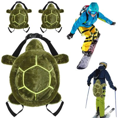 3pcs Turtle Butt Pads for Snowboarding Ski Protective Gear Set Cute Turtle 3D Hip Protectors for Skating Tortoise Cushion Padded Turtle Knee Pad for Kids Adults Skiing Roller Protection (Green)