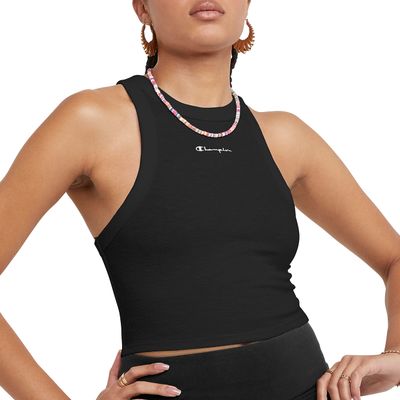 Champion Women's Tank Top, Ribbed Tank Top for Women, Fitted Ribbed Tank, Multiple Colors, Champion Script