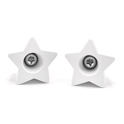ROLLERSTUFF Bolt-On Twinkle Toes Star Toe Stops, OYSTAR Pearl (White)